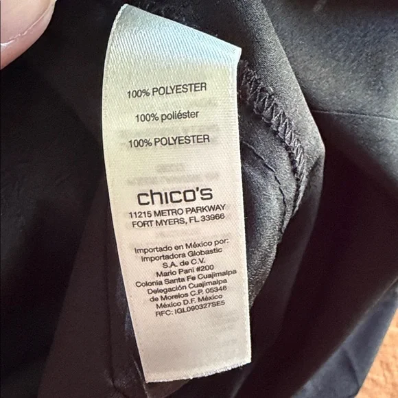 Chico's Black Long-Sleeve Button Front Blouse - Picture 6 of 7